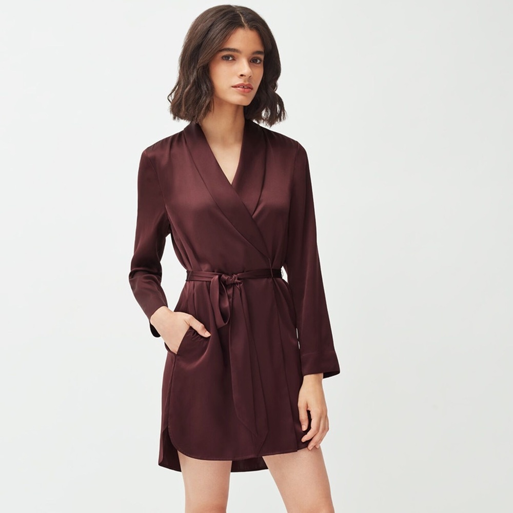 Reformation Silk Robe Dress